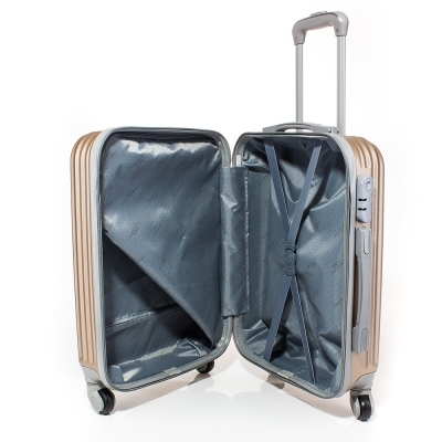 Куфар за ръчен багаж 52/35/20 с колелца 360° T1002-11 - Сребрист
