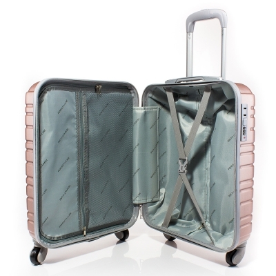 Куфар за ръчен багаж 54/37/20 с колелца 360° T1003-07 - Розов 