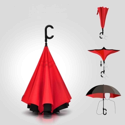 Обърнат дамски чадър, Двупластов U1002-00 - Цветен
