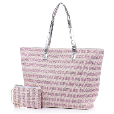 Плажна чанта с Портмоне  5074-07 - Розов